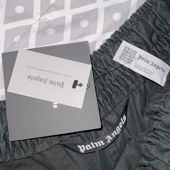 PALM ANGELS
Men's Exodus Side-tape Drawstring Shorts In Black Multicolor - Picture 2 of 7